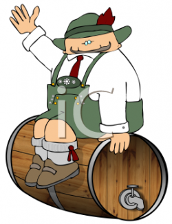 iCLIPART - Octoberfest Man in Costume Sitting on a Barrel | October ...