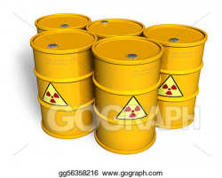 Drawing - Radioactive barrels. Clipart Drawing gg56358216 - GoGraph