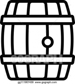 EPS Illustration - Wood whiskey barrel icon, outline style ...