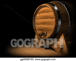 Stock Illustration - Oak wine barrel. Clipart Drawing gg59580164 ...