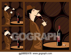 Vector Art - Wine tasting. Clipart Drawing gg58892478 - GoGraph