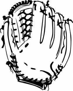 Baseball Glove 1 Black White Line Art Scalable Vector Graphics SVG ...