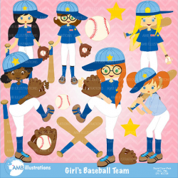 Baseball clipart Baseball clip art Girls baseball team
