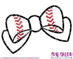 Baseball Bow Monogram SVG Cut File Set for Custom Shirts