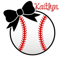 Softball with Bow decal personalized by BtwoCreations on Etsy ...