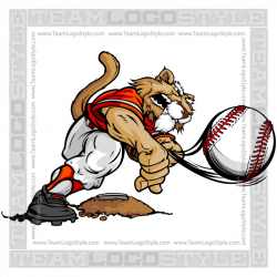 Cougar Baseball Clipart - Vector Clipart Cougar