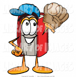 Clip Art of an Athletic Red Book Mascot Cartoon Character Catching a ...