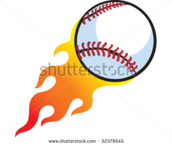 Flaming Baseball Clipart