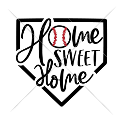 Home sweet Home Plate Baseball svg png dxf eps | Chameleon Cuttables LLC