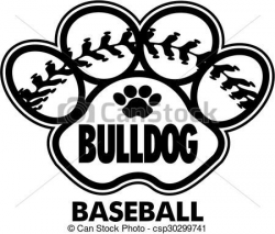 Vector - bulldog baseball - stock illustration, royalty free ...