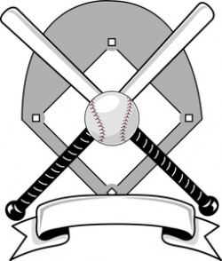 Baseball Clipart Image - Grayscale Image of Baseball Icons, a Bat a ...