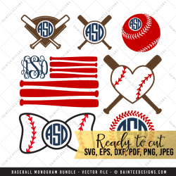 Baseball Monogram Set – SVG, DXF, EPS, Digital Cutting File ...