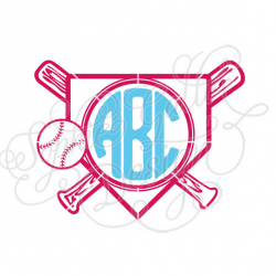 Home Plate Baseball Monogram SVG, DXF digital download files for ...