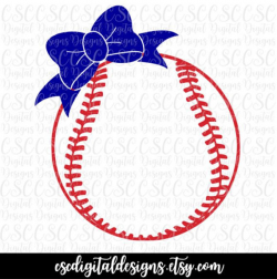 Baseball Bow SVG Baseball Monogram Frame Baseball Cut File