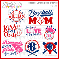 Baseball lettering and monograms clipart
