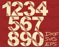 Baseball Numbers For Instant Download Svg Designs Download for