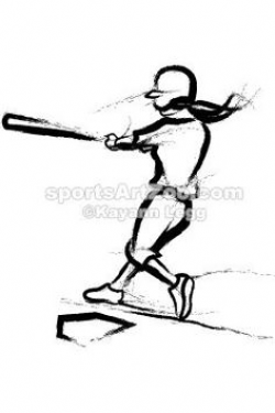 Sports Art Zoo - Softball Batter With Breast Cancer Ribbon. If you ...