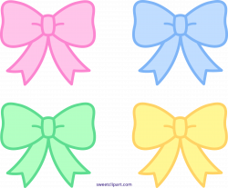 Cute Pastel Bows Ribbons Clipart - Sweet Clip Art