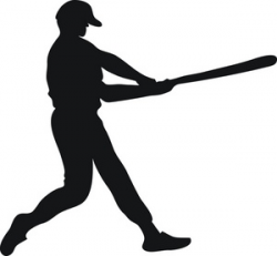 Batter Clipart Image - Silhouette of a Batter Swinging a Baseball Bat
