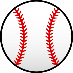 White Baseball With Red Seams - Free Clip Art