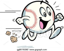 Vector Clipart - Happy running baseball. Vector Illustration ...