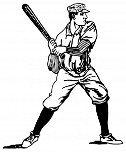 OnlineLabels Clip Art - Vintage Baseball Player Illustration