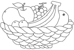 Basket Of Fruits Coloring Pages With Fruit Basket Coloring Page ...