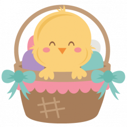 Easter Chick in Basket SVG scrapbook cut file cute clipart files for ...
