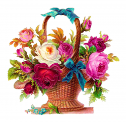 Antique Images: Printable Rose Flower Basket Scrapbooking Clip Art ...
