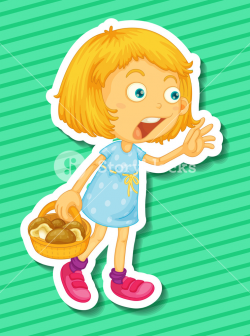Blond girl with basket of mushroom Royalty-Free Stock Image ...