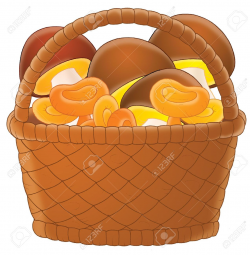 Basket clipart mushroom - Pencil and in color basket clipart mushroom