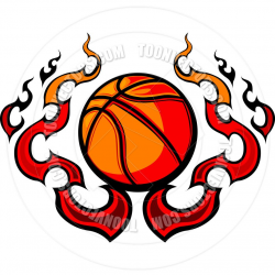 Free Printable Basketball Clip Art | Basketball Template with Flames ...