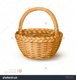 Wicker Basket Clipart: Empty wicker basket stock photo colourbox.