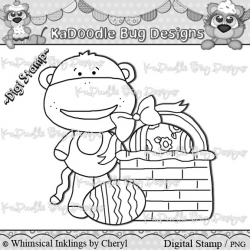 DS Easter Basket Sock Monkey - $1.00 : Kadoodle Bug Designs, Cut ...