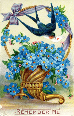 Victorian postcard ~ bluebird with a love letter | Printables ...