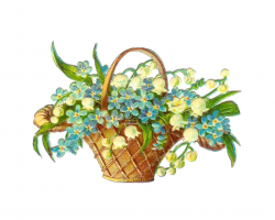 Antique Images: Easter Clip Art: Vintage Victorian Die Cut of Basket ...
