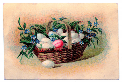 Vintage Clip Art - Easter Baskets with Eggs - The Graphics Fairy