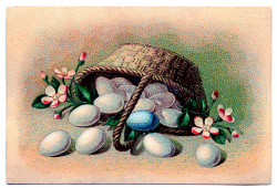 Vintage Clip Art - Easter Baskets with Eggs - The Graphics Fairy