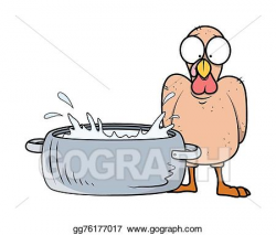 Vector Stock - Scared turkey with water basket. Clipart Illustration ...