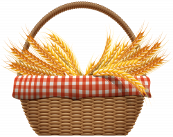 Autumn Basket with Wheat PNG Clip Art Image | Gallery Yopriceville ...