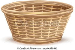 basket clipart empty wicker basket without handles isolated on white ...