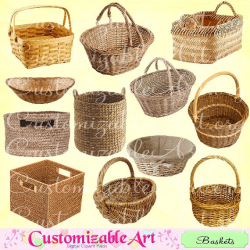 Basket Clipart Digital Basket Clip Art Images Wicker Weave Basket ...