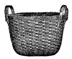 Digital Stamp Design: Laundry Wood Woven Basket Illustrations ...