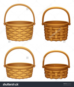 Woven Basket Clipart: Woven basket isolated royalty free stock ...