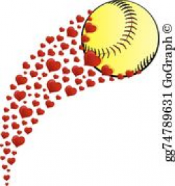 Vector Illustration - Valentine baseball swoosh. EPS Clipart ...