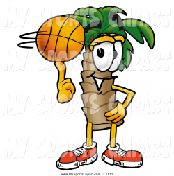 Sports Clip Art of a Tropical Palm Tree Mascot Cartoon Character ...