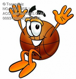 Stock Illustration of a Basketball Cartoon Character Jumping