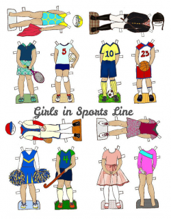 Girls In Sports Paper Doll Outfits Clothes PDF Instant