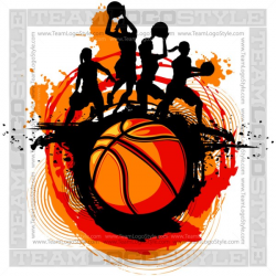 Girls Basketball Clip Art Design - Vector Clipart Players