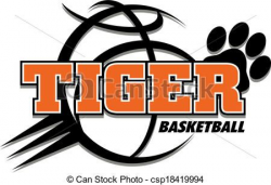 Vector - tiger basketball design - stock illustration, royalty free ...